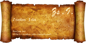 Zsebe Ida névjegykártya
